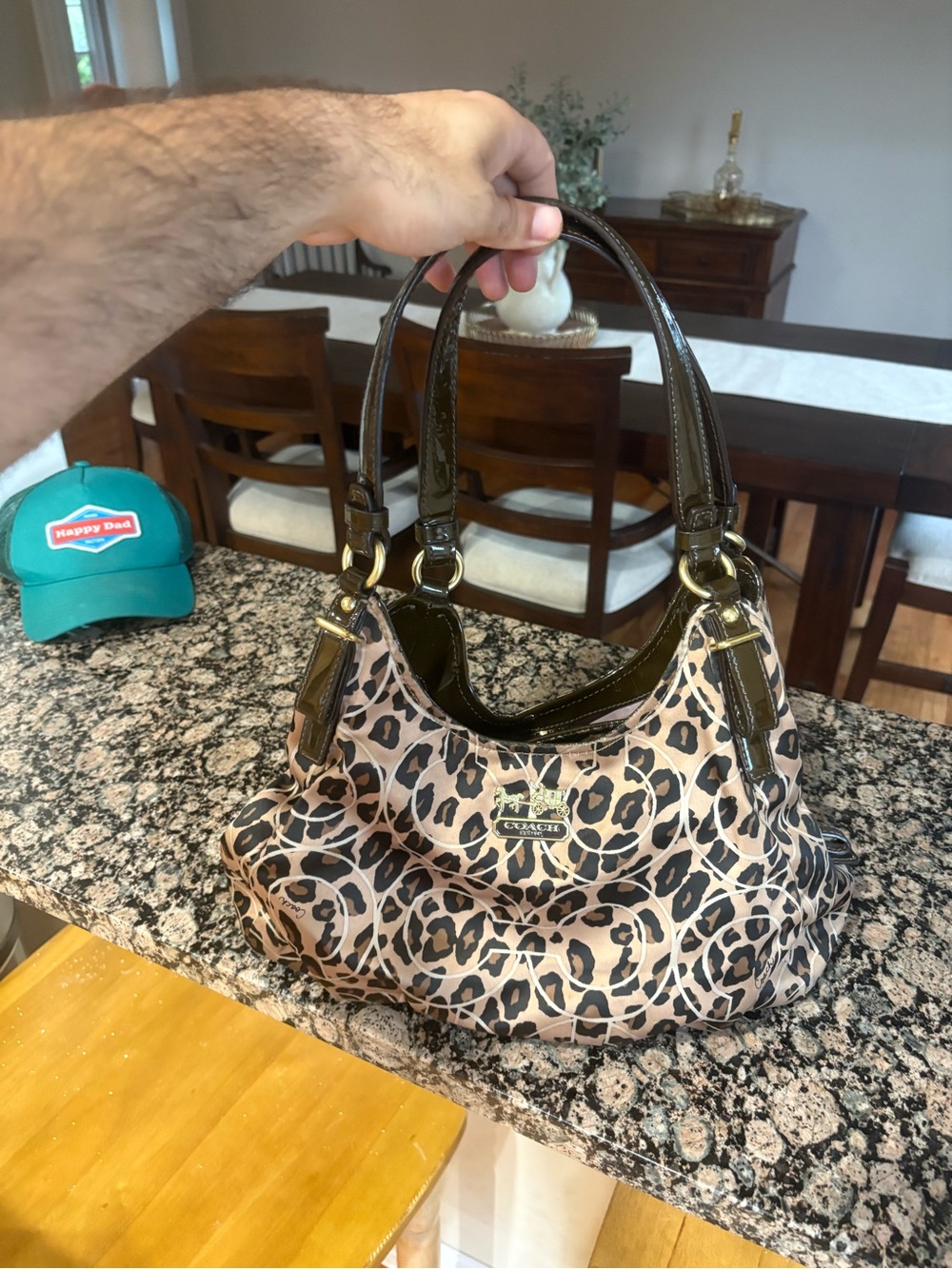 vintage Coach women Ocelot leopard Print bag